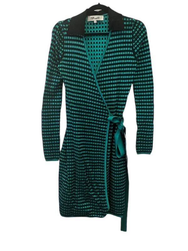 Dress Designer By Diane Von Furstenberg In Black & Green, Size: Petite Affordable unclassified dresses