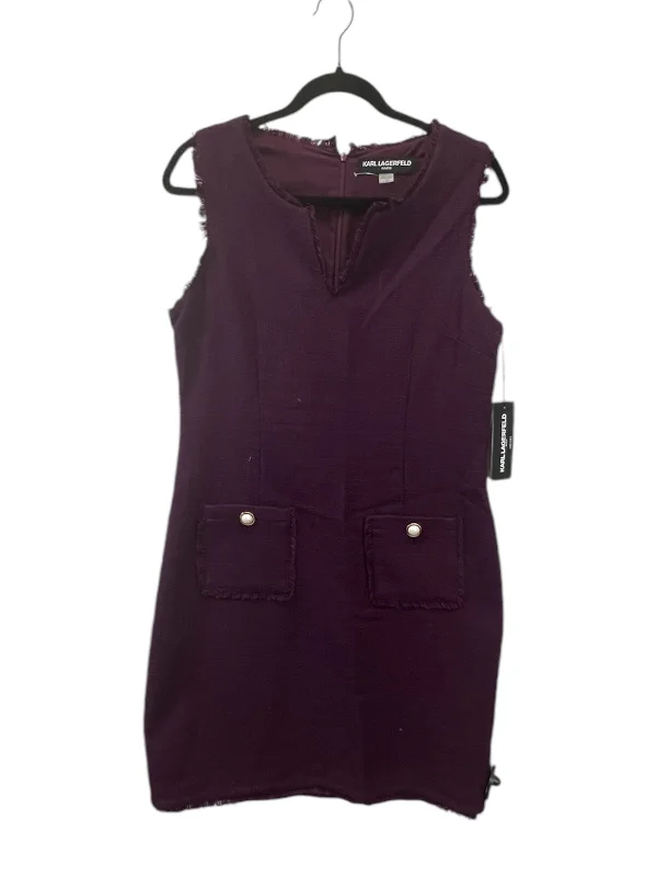 Dress Designer By Karl Lagerfeld In Purple, Size: M Luxury unclassified dresses