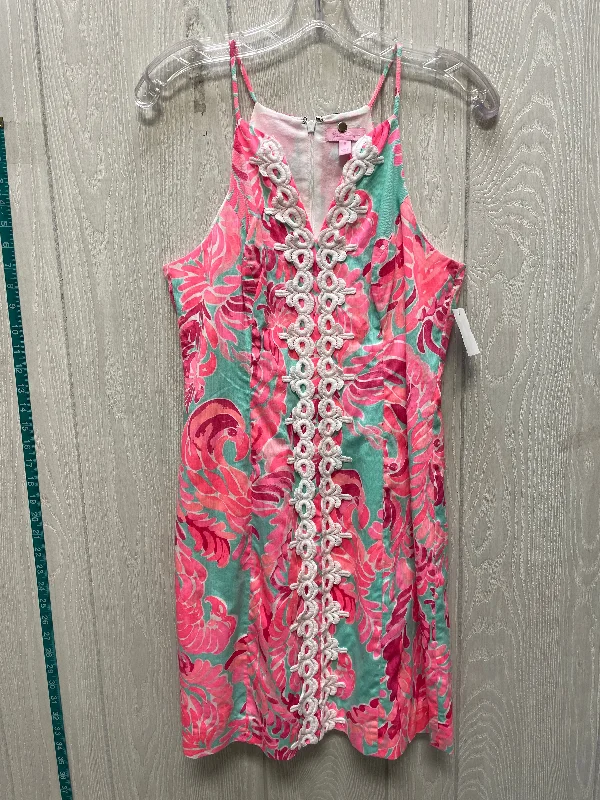 Dress Designer By Lilly Pulitzer In Pink & Purple, Size: S Tiered unclassified dresses