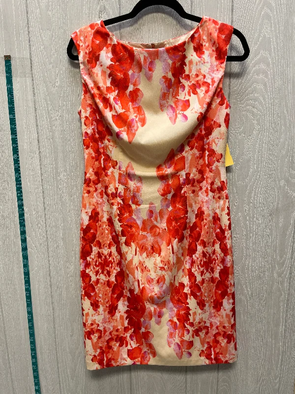 Dress Work By Adrianna Papell In Cream & Orange, Size: S Wrap unclassified dresses