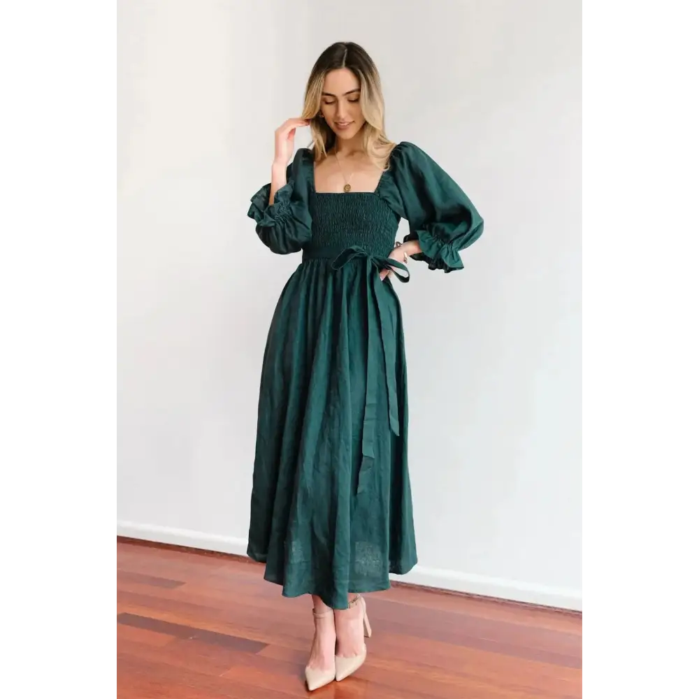 Elegant French Lantern Sleeve Dress Budget-friendly unclassified dresses