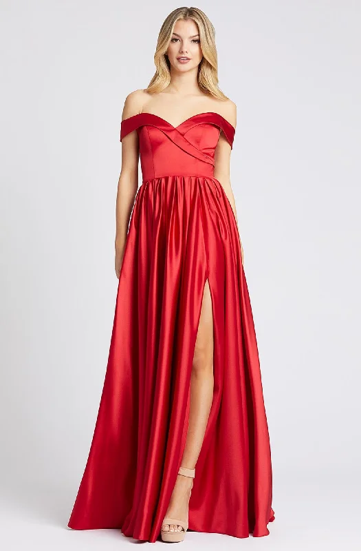 Ieena Duggal - Off Shoulder A-Line High Slit Prom Gown 25958ISC Unique unclassified dresses