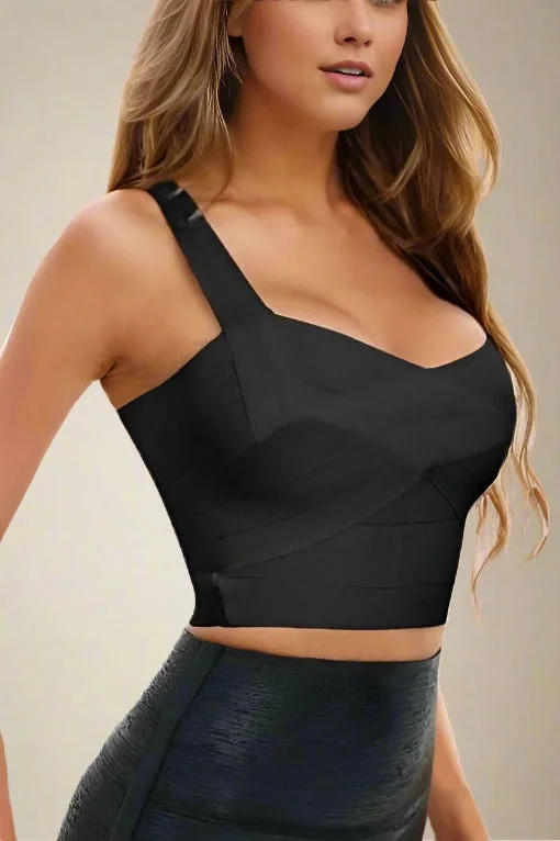 Jay Bandage Crop Top - Classic Black Minimalist unclassified dresses