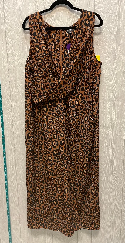 Jumpsuit By Worthington In Animal Print, Size: 1x A-line unclassified dresses