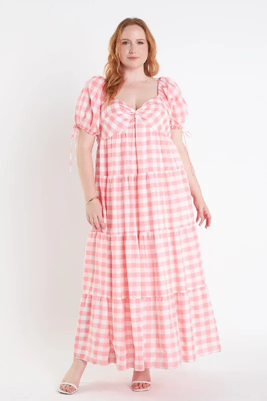 Knotted Gingham Dress Designer unclassified dresses