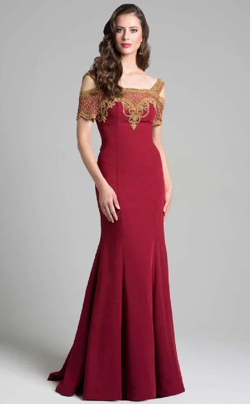 Lara Dresses - Embellished Cold Shoulder Mermaid Evening Gown 33199 Stretchy unclassified dresses