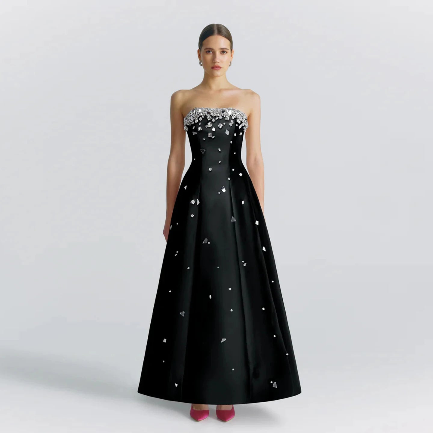 Sparkling Beaded Strapless Evening Dress Cotton unclassified dresses