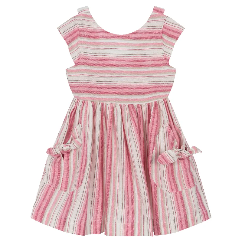 Pink Hibiscus Striped Dress Designer unclassified dresses