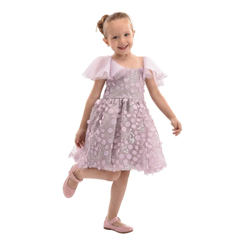 Lavender Jolene Polka Dot Applique Dress Tiered unclassified dresses