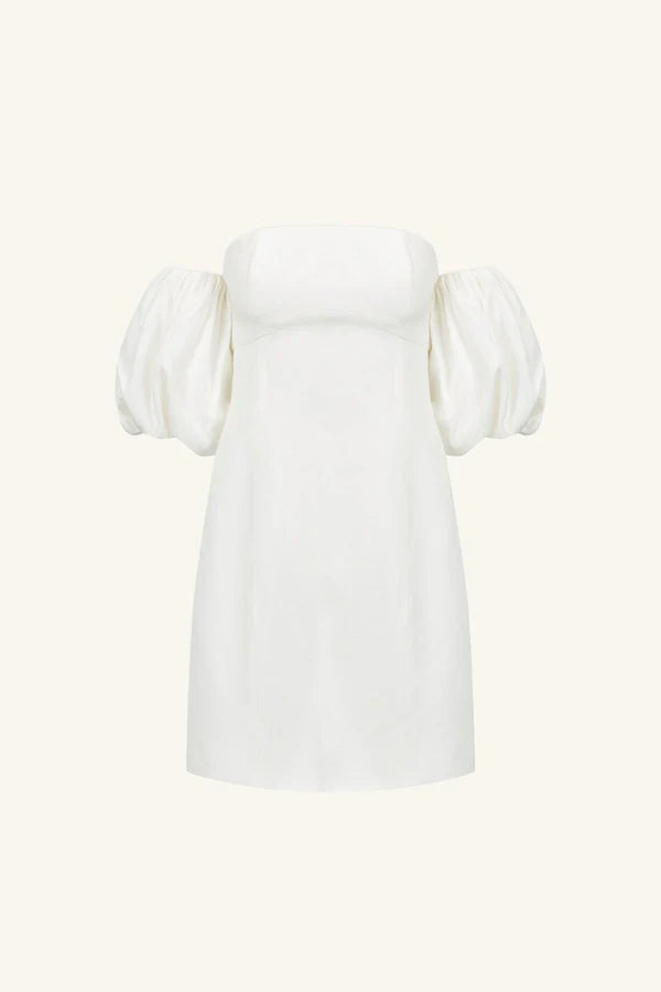 Otto Puff Sleeve Dress - Ivory Soft fabric unclassified dresses