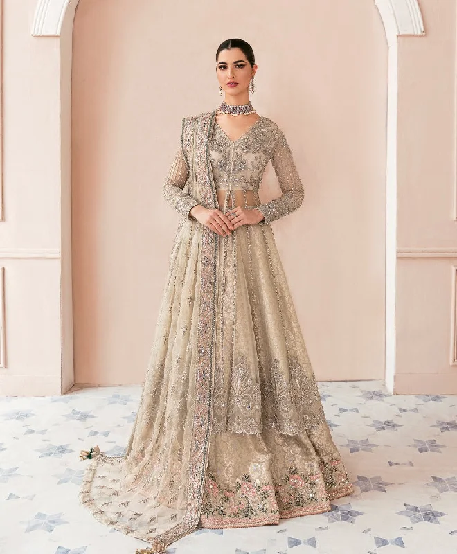 Pakistani Bridal Gown Lehenga Frock And Dupatta Denim unclassified dresses