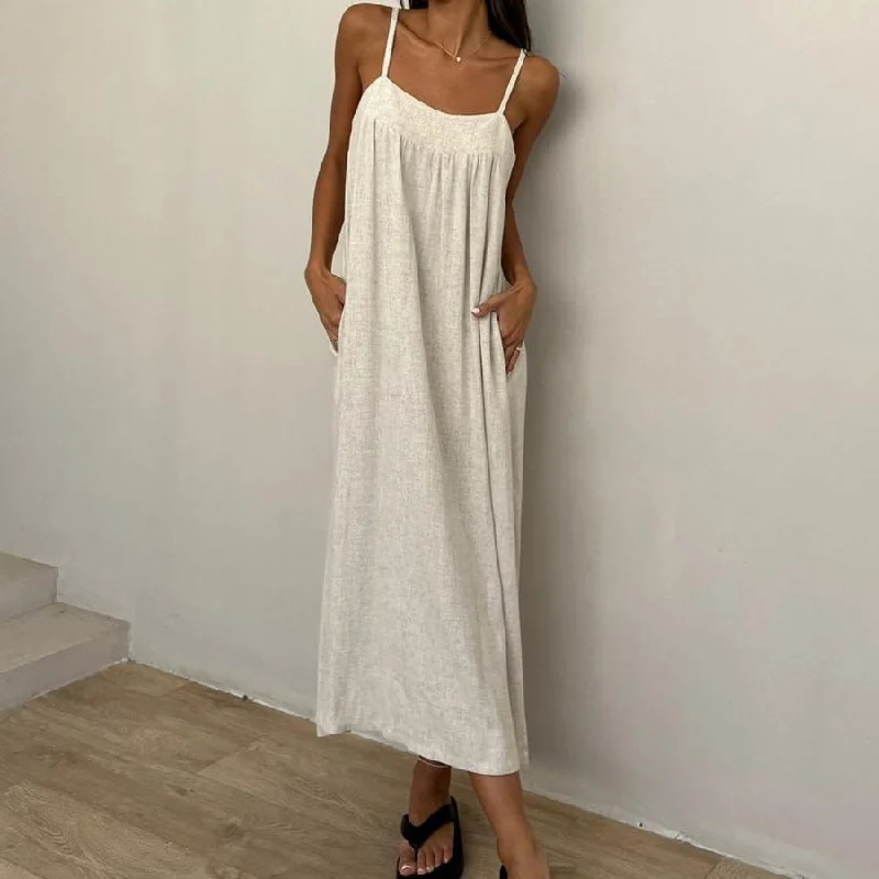 Pocket Sling Loose Breathable dress Trendy new unclassified dresses