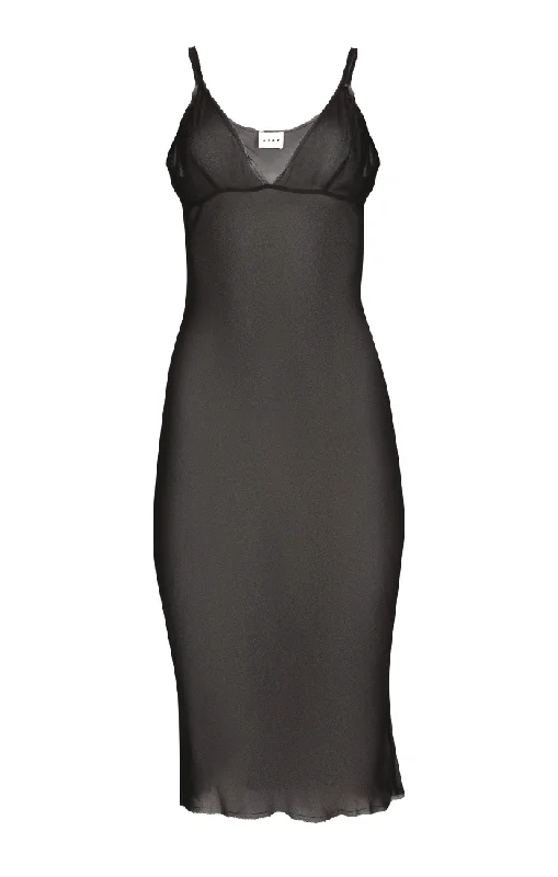 Raw Edge Slip Dress - Black Engagement unclassified dresses