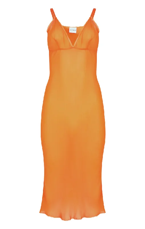 Raw Edge Slip Dress - Orange Elegant evening unclassified dresses