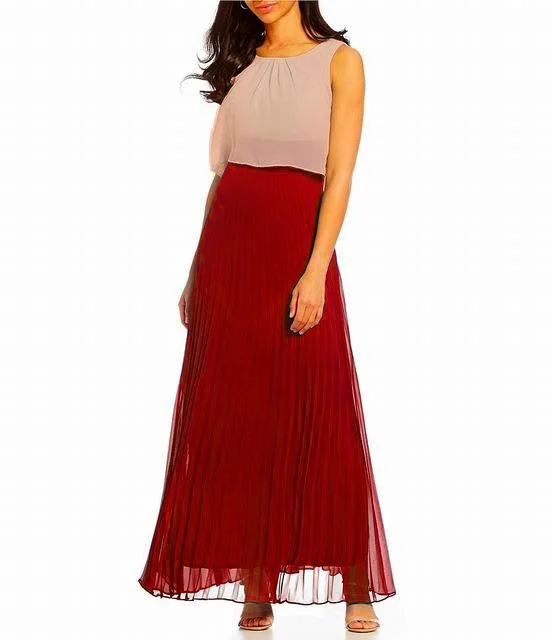 Sangria - Blouson Pleated A-line Dress DWKO624SC Date night unclassified dresses