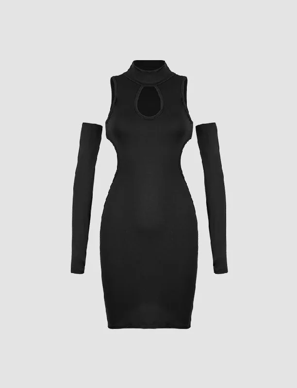 Solid Cut Out Dress&Sleeve Sleeveless unclassified dresses