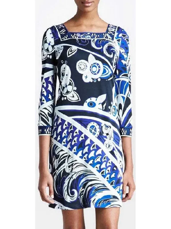 Square-Neck Printed Jersey Dress Luxury unclassified dresses