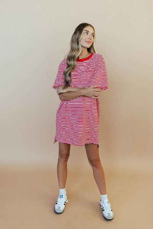 Stella Stripe Dress in Red Color block unclassified dresses