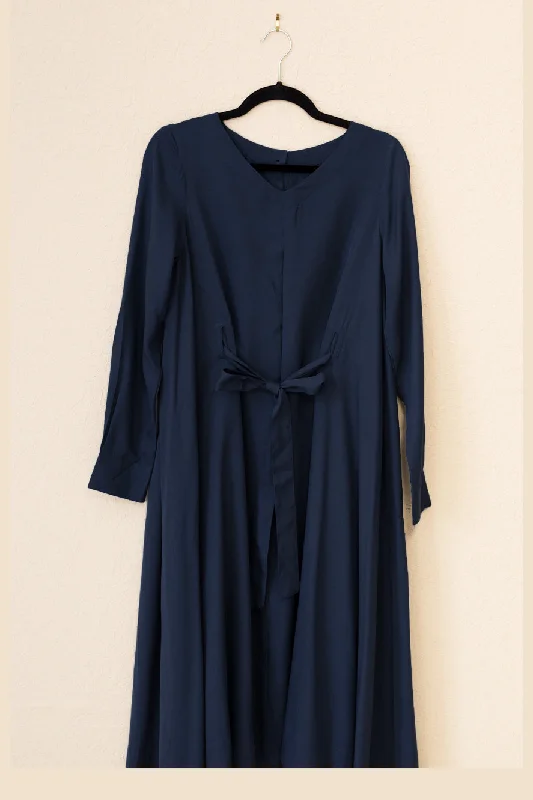 Swing Dress - Navy Crepe (Size Small Only) Velvet unclassified dresses