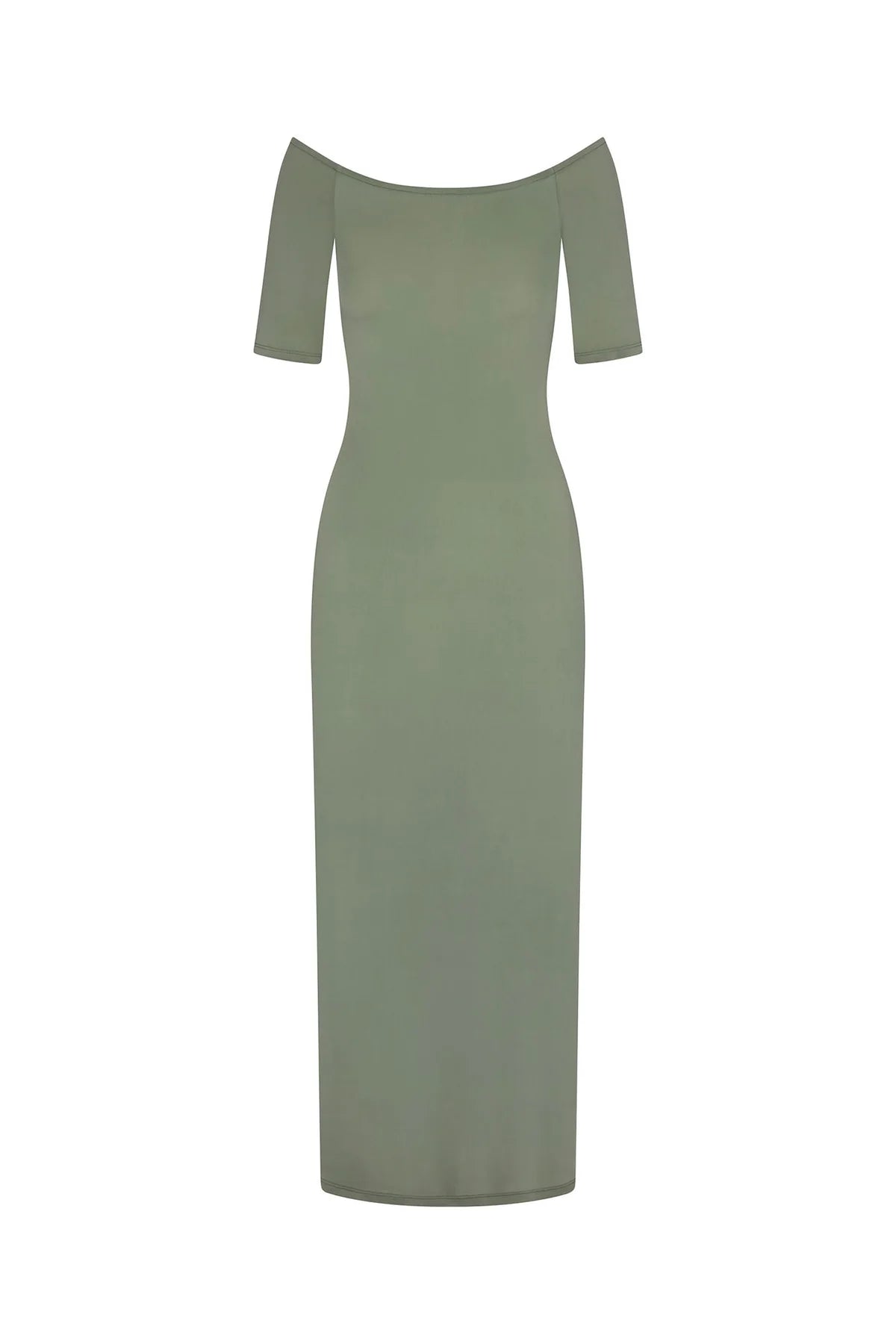 The Carolyn Off The Shoulder Dress - Sage Long unclassified dresses