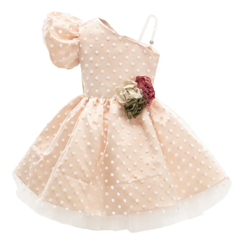 Peach Polka Dot Dress Sexy unclassified dresses