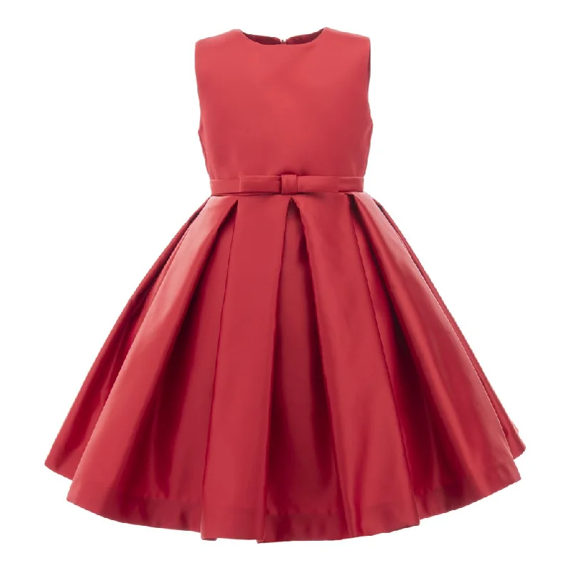 Red Pleated Satin Dress Party unclassified dresses