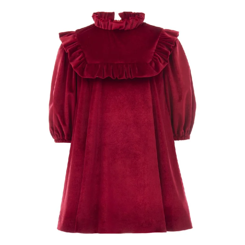 Red Ruffle Velvet Dress Anniversary unclassified dresses