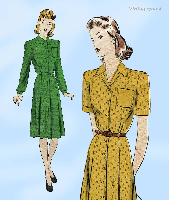 Vogue 9701: 1940s Uncut Misses WWII Dress Sz 32 Bust Vintage Sewing Pattern Plus size unclassified dresses