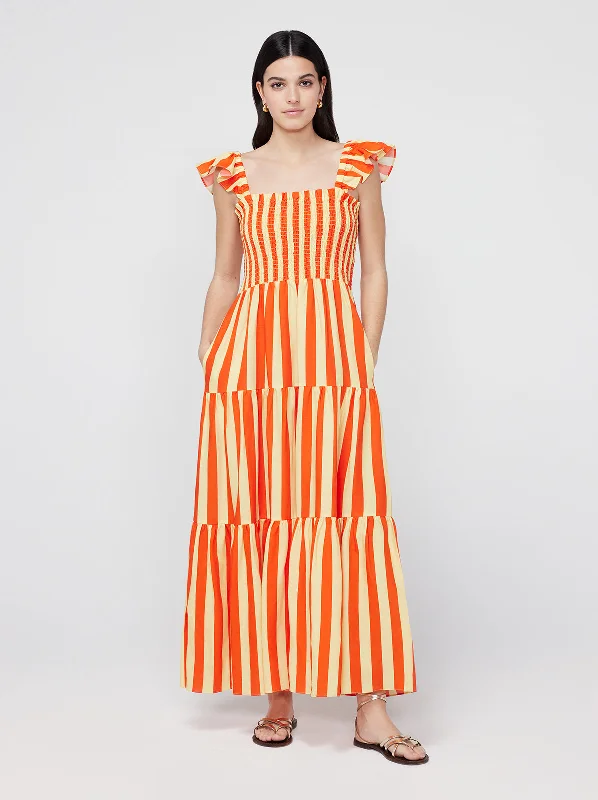 Aisha Striped Maxi Dress Comfortable Long Skirt