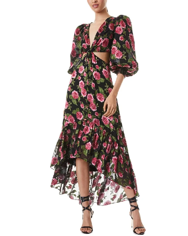 alice + olivia Katia Twist Front Maxi Dress High-Waist Maxi Skirt