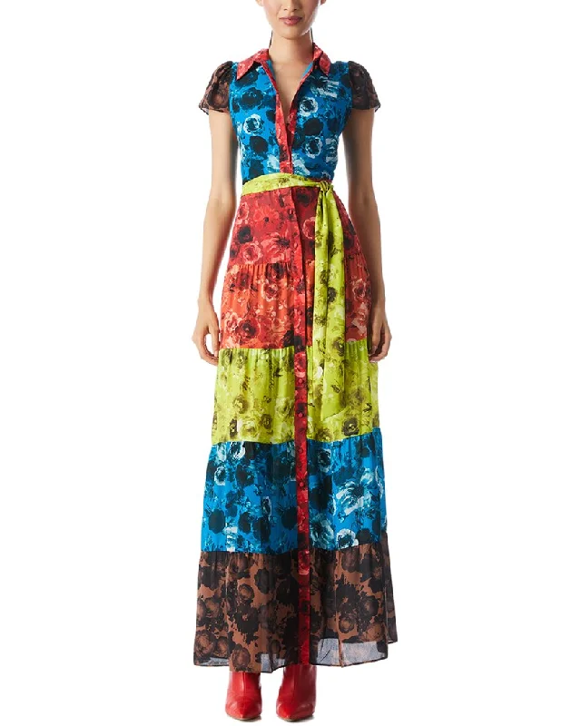 alice + olivia Miranda Tiered Maxi Dress Long Floral Skirt