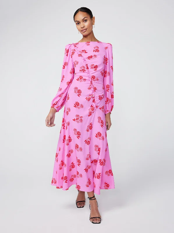 Dorothy Pink Floral Maxi Dress Cotton Maxi Skirt