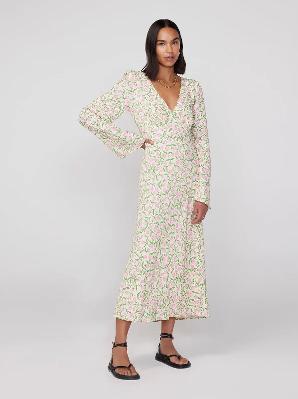 Libby Tulip Print Maxi Dress Full Maxi Skirt