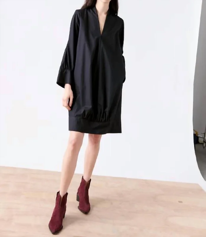 Long Sleeve Sacha Dress in Black Cozy Maxi Dress