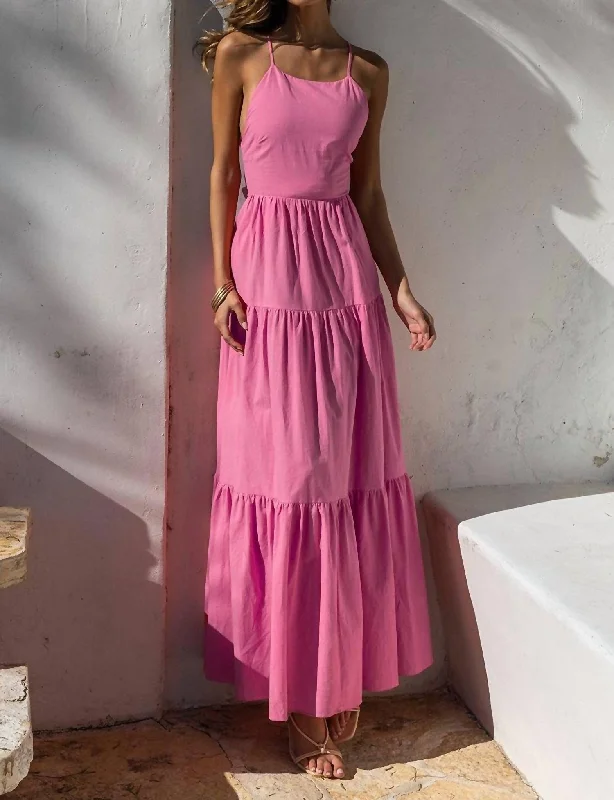 Remy Maxi Dress in Bubblegum Colorful Maxi Skirt