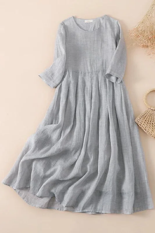 Summer Maxi Dress Women Soft Thin Swing Dress Solid Causal Pleated Dresses Maxi Skirt Style