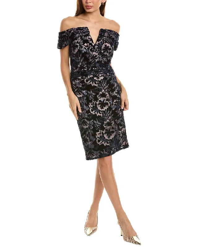 Tadashi Shoji Printed Mini Dress Summer Denim Mini