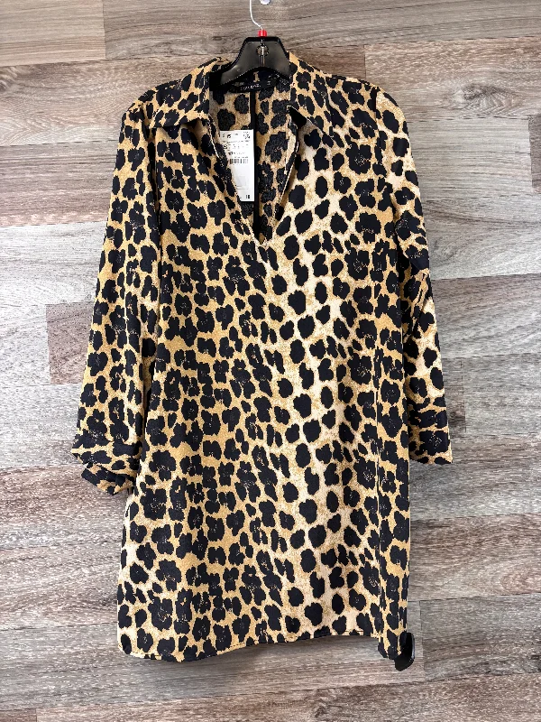 Animal Print Dress Casual Midi Zara Basic, Size S Wraparound Midi Skirt