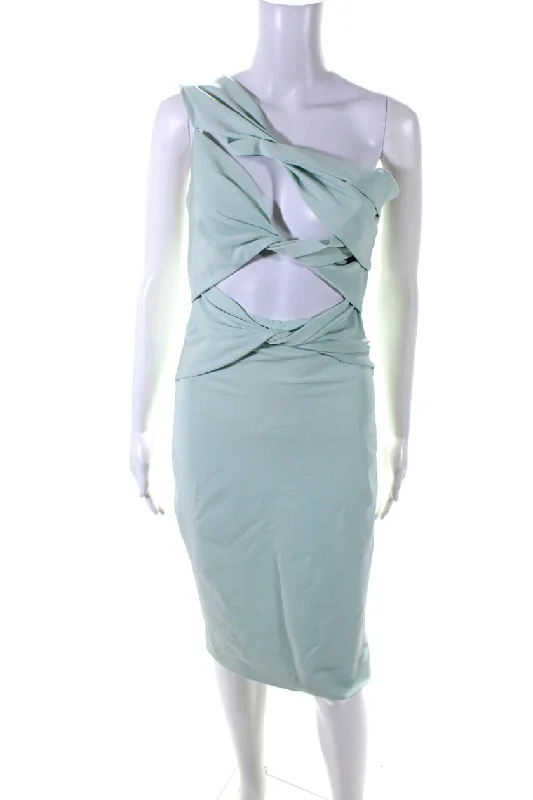 Cushnie Et Ochs Women's Off The Shoulder Cutout Midi Dress Mint Green Midi Skirt Outfit