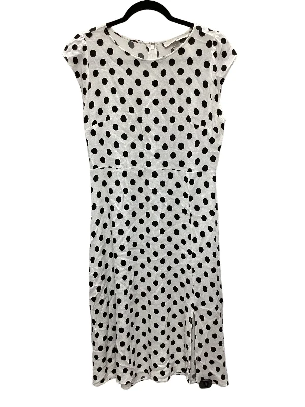 Polkadot Pattern Dress Casual Midi Loft, Size 6 Midi Skirt Blouse